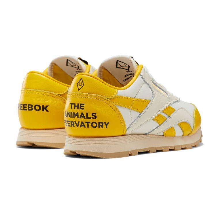 Reebok Classic Nylon Comfortable Versatile Low-Top Kids Running Shoes Kids Running Shoes White Lemon-Yellow EG1468