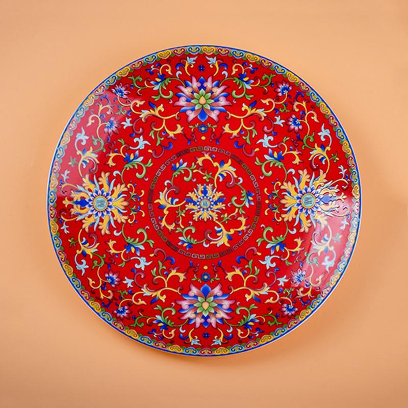6/8 Inch Ceramic Plate Household Enamel Color Dinner Plate Exquisite Ceramic Tableware Kitchen Accessories Salad Plate