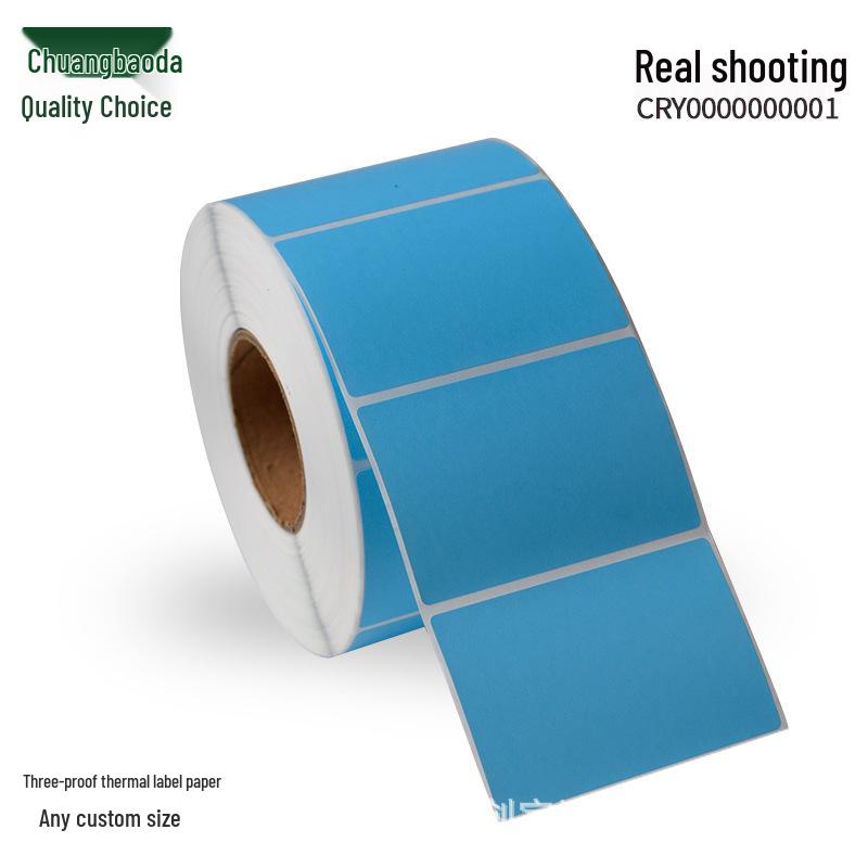 Three-Proof Thermal Label Paper - Red, Yellow, Pink, Green, Blue, Purple, Orange, Kraft, Gray Self-Adhesive