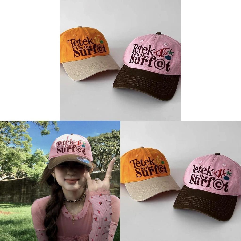 Vintage Korean Embroidered Baseball Cap With Adjustable Fit For Spring Summer Casual Wear