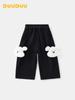 DUUDUU Fleece-Lined Toddler Pants - 2025 Korean Style Warm Sweatpants for Boys & Girls, Autumn/Winter Collection