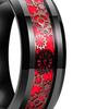 Gear Patch Stainless Steel Ring Men Women Fashionable Ring Jewelry for Dating Dancing Party Black and Red