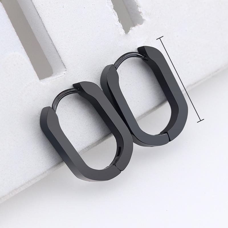 1 Pair High Polished Stainless Steel Hoop Earrings For Women/Men Geometric Allotype Ear Buckles Hip Hop Party Creative Jewelry