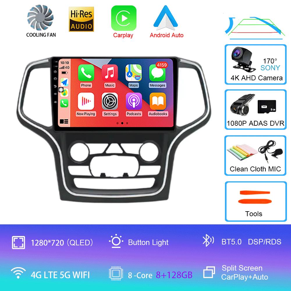 For Jeep Grand Cherokee WK2 2014 Car radio Multimedia Carplay Navigation GPS Wireless Android Auto Car Stereo HDR Radio 5G Wifi