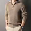 Herr Höst Vinter Tröja Slag Lös Halv Dragkedja Långärmad Mellanlängd Enfärgad