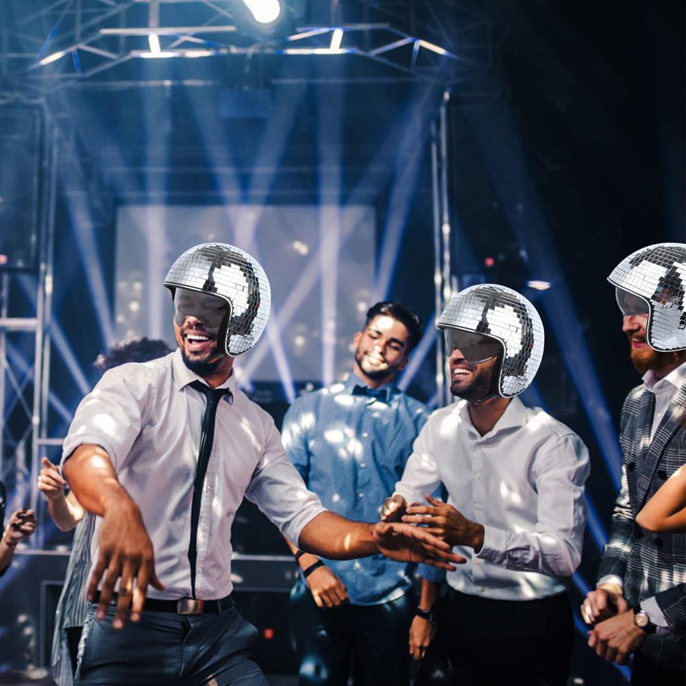 Kostým Hlava Disco Koule Vánoční Helma Disco Koule Tanec Bar Klub Večírek Rave Show Disco Zrcadlová Koule Helma Pro Dekoraci Scény