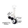 Fashionable Irregular Shape Dice Billiard Bag Pendant Metal Keychain - Hot Selling