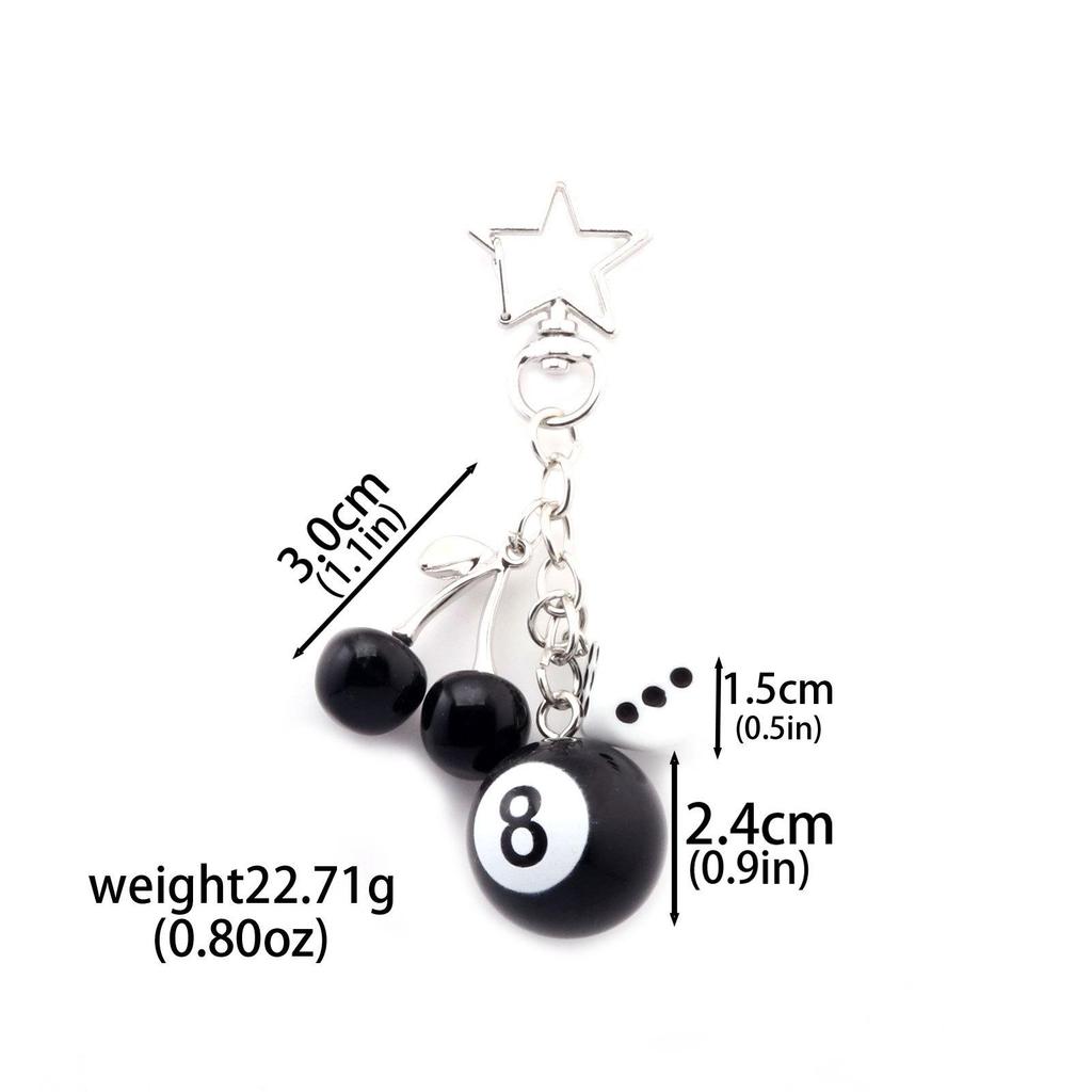 Fashionable Irregular Shape Dice Billiard Bag Pendant Metal Keychain - Hot Selling