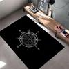 Compass Design Black Carpet suitable as a non-slip mat for the living room or bedroom sofa