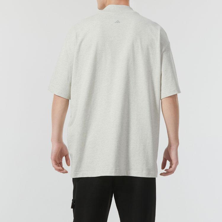 Adidas Alphabet Logo Sport Loose Round Neck Short Sleeve T-Shirt Unisex Tops Light-Grey IX1968