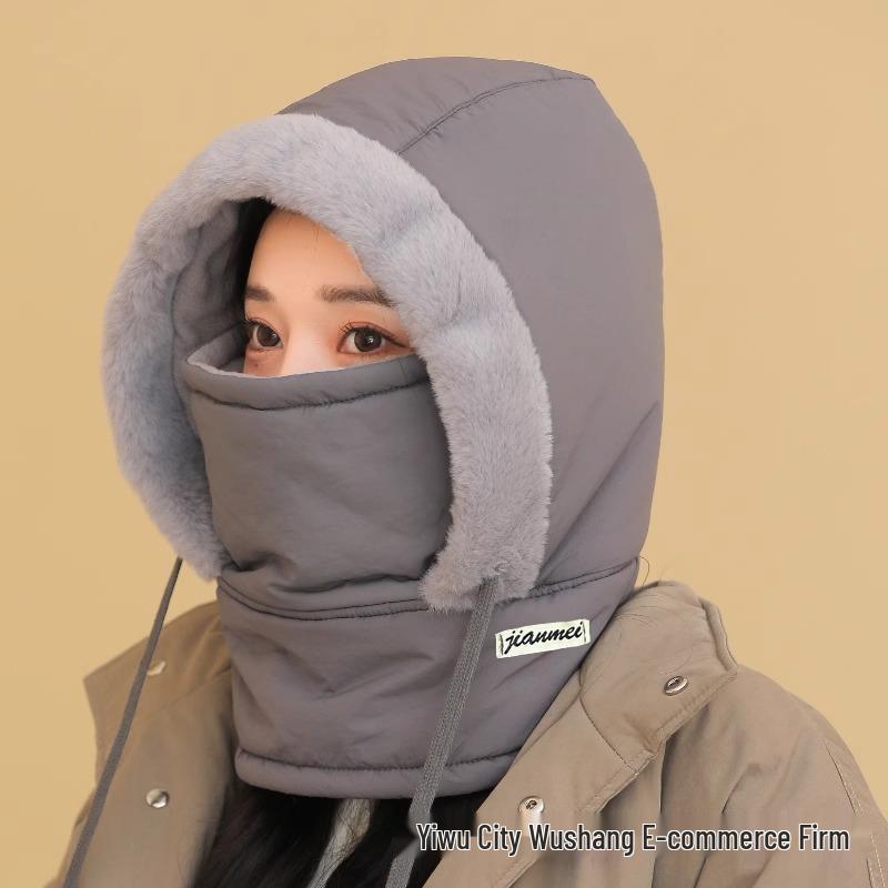 

Unisex Lei Feng Winter Hat, Windproof Cotton for Cycling, Electric Scooters, and Skiing - Thick Fleece Cold Protection. One Size Unisex темно-сірий