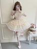 XHSUKADO Lolita JSK Jumper Skirt with Dreamy Cute Gothic Lolita Outfit with Ruffles and Mori Girl Princess Lolita Idol Size M Ribbon, Women's