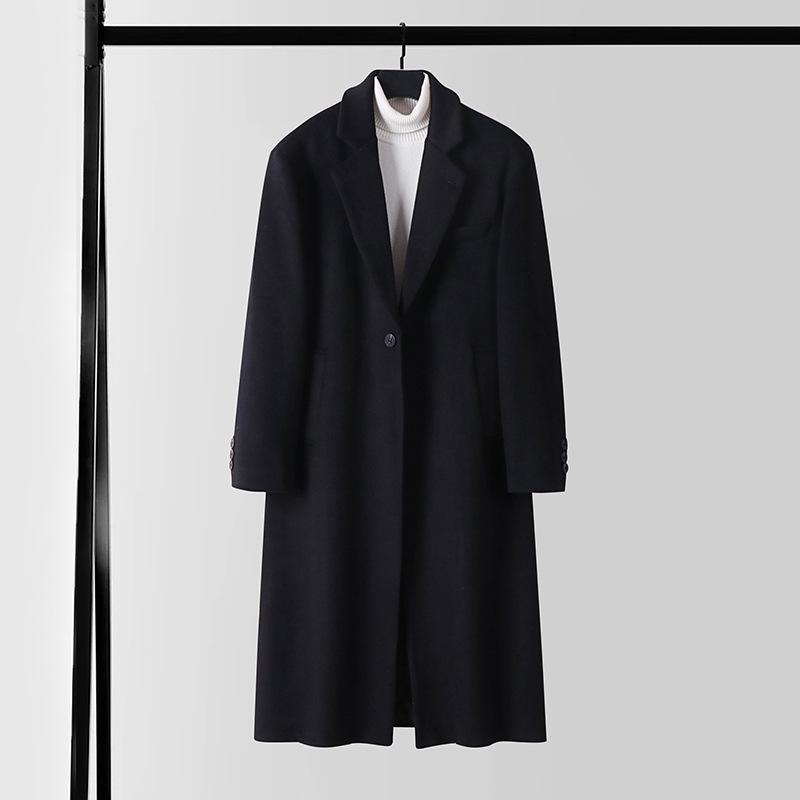 Men's Plus Size Woolen Windbreaker - Autumn/Winter British Style Korean Casual Jacket