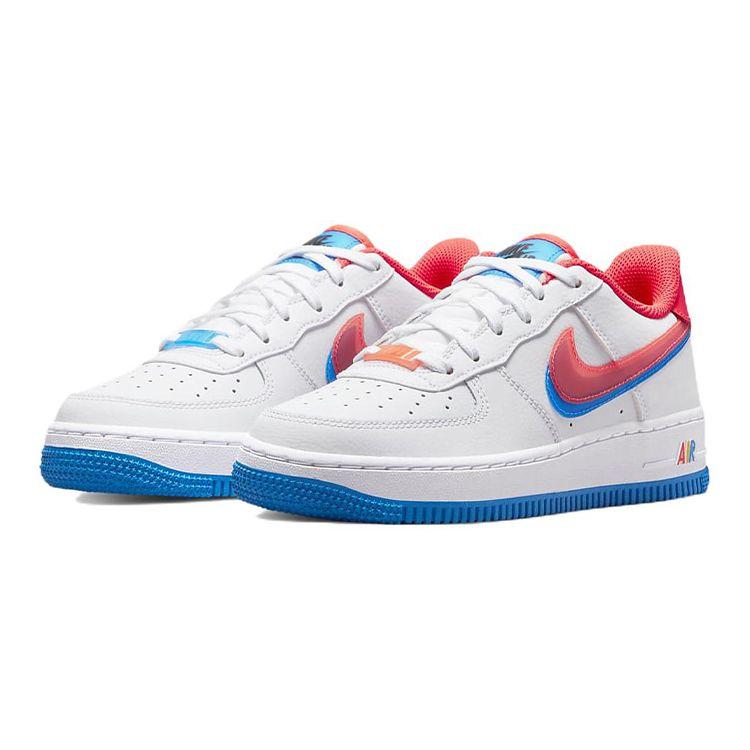 Nike Air Force 1 LV8 GS Offset Swoosh Kids Sneakers White Photo-Blue University-Gold DX1787-100