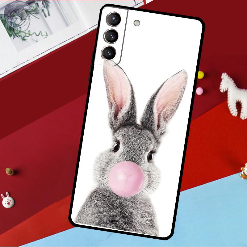 Cute Bunny Rabbit Funda For Samsung Galaxy S25 S23 S22 S20 S24 Ultra S9 S10 Plus S21 FE S25 FE Phone Case