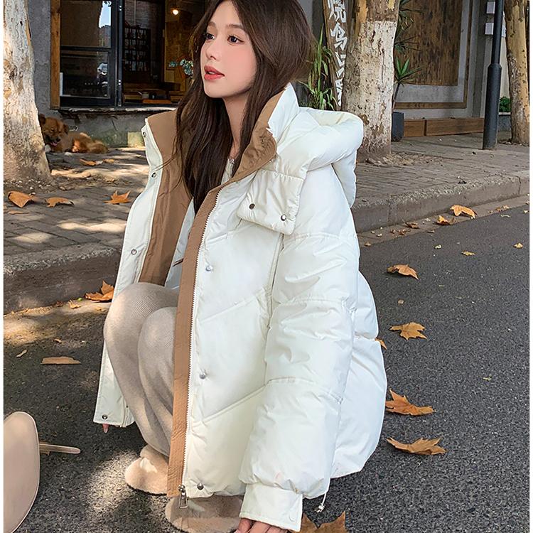 

Модная и теплая женская короткая утолщенная хлопковая куртка для зимы XXL белый