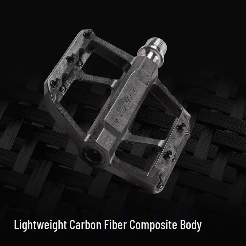 GUB GC-072 Carbon Fiber Pedals: Mountain/Road Bike Anti-Slip Titanium Alloy with Triple Bearings.