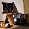 Creative Funny Helpless Expressions K-Khaby Lame Pillow Case Sofa Living Room Bedroom Headboard Backrest Cushion Square Cushion