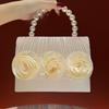 Elegant Handbag for Fashionable Ladies - Floral Crossbody Bag with Delicate Pleated Chain for Formal Events.