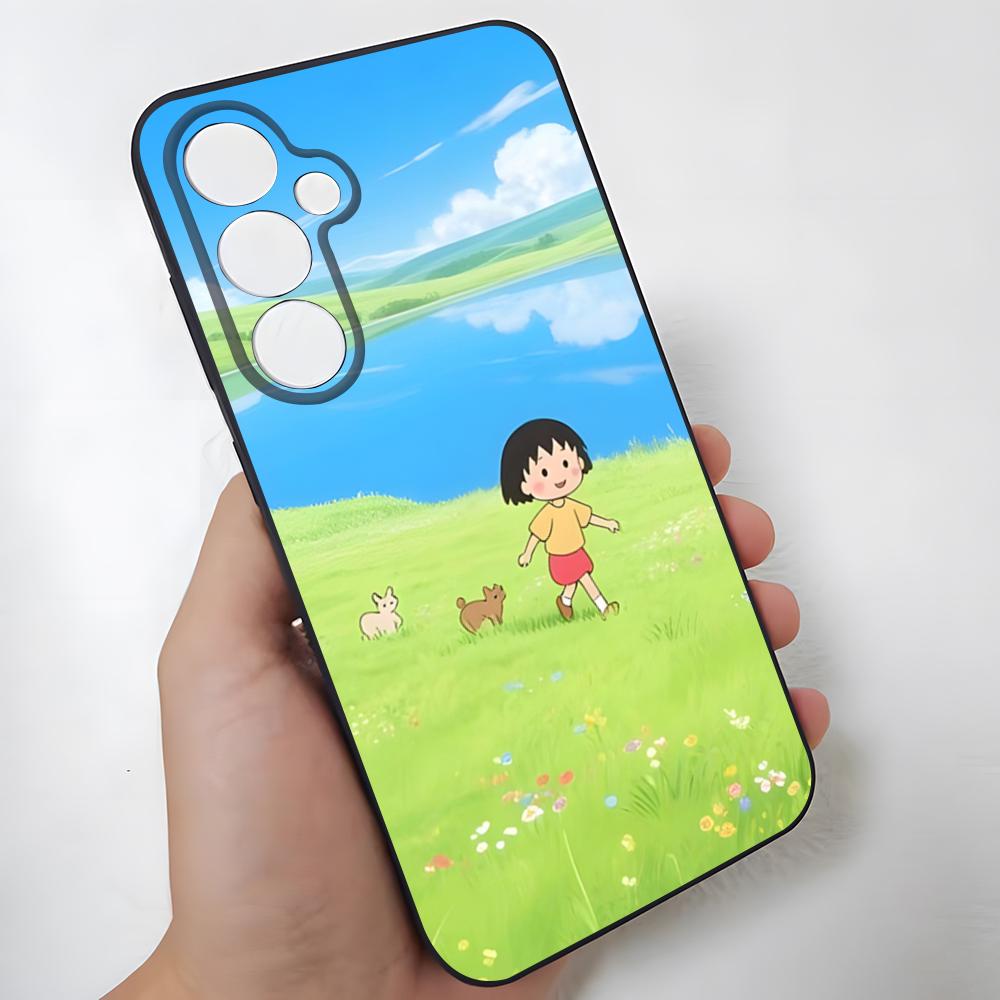 Chibi Maruko-chan Phone Case For Samsung S26 Ultra S25 Edge Ultra S23 S22 S21 S20 Ultra Plus S24 Fe Glass Cover
