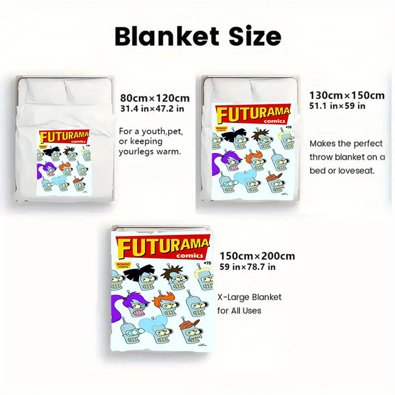 Future City Manga 2D Flat Pattern Flannel Blanket High quality All Seasons Warmth and Comfort Perfect for Christmas Gifts.P260914522