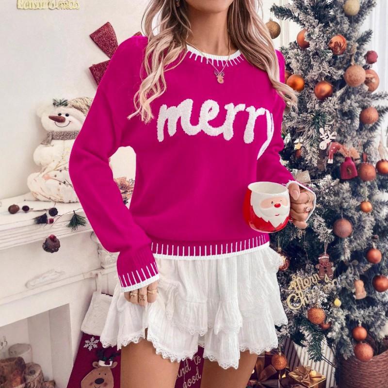 Womens Oversized Knit Sweater Long Sleeve Loose Fit Streetwear Pullover With 3D Letter Print Acrylic Winter Top