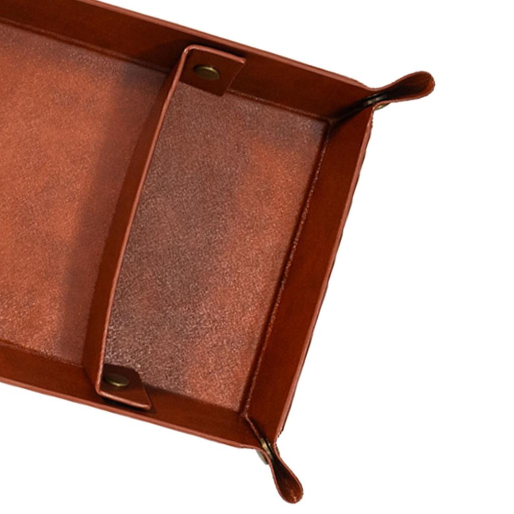 Genuine Leather Storage Tray, Chic Desk Accessory for Men and Women