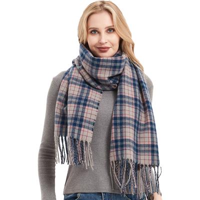 Autumn Winter Scarf Female Tassel Plaid Scarf Shawl
