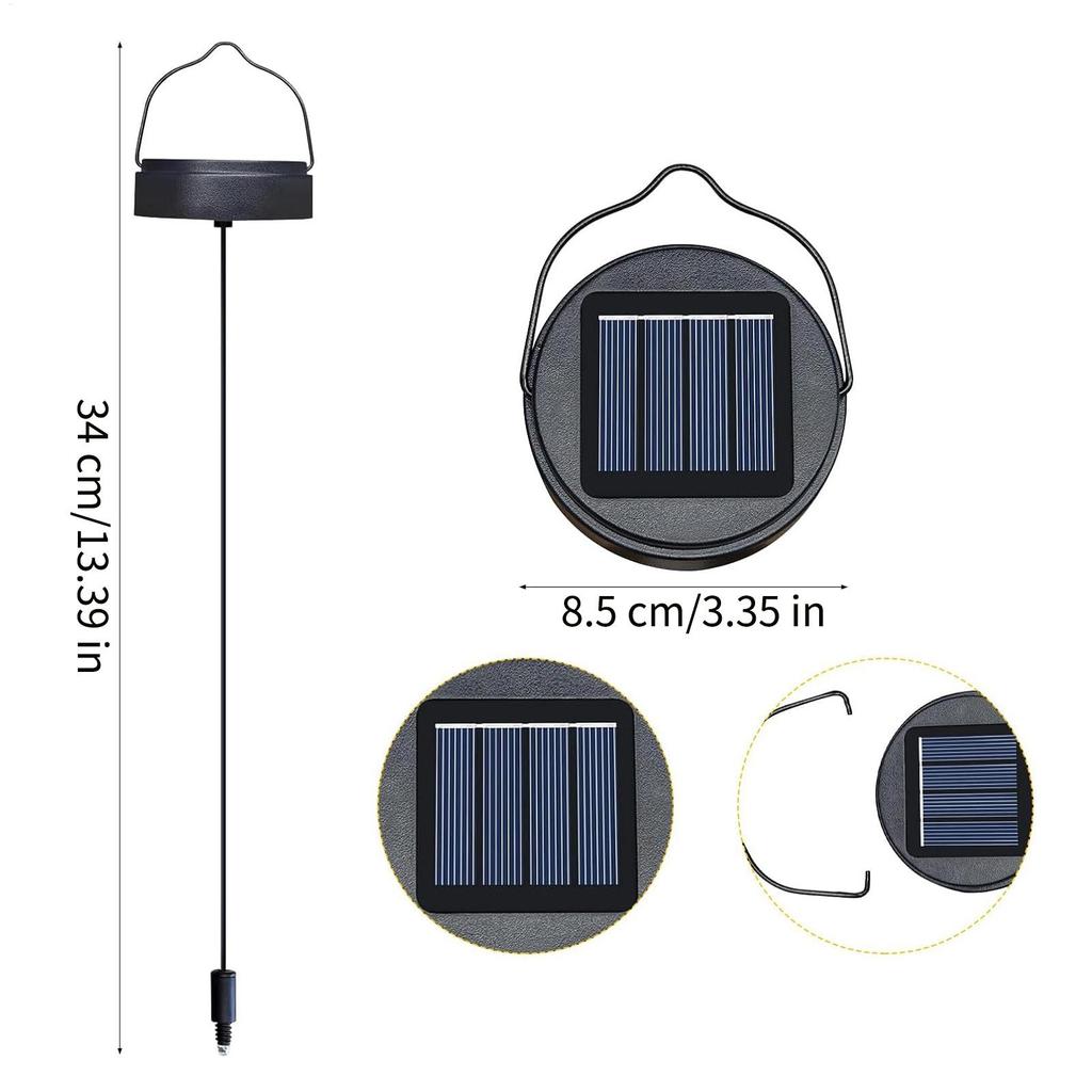Solar Light Replacement Lid 2 Pieces Waterproof Cover 8.5cm Solar Lantern Top For Outdoor Garden Pathway Patio Yard Porch