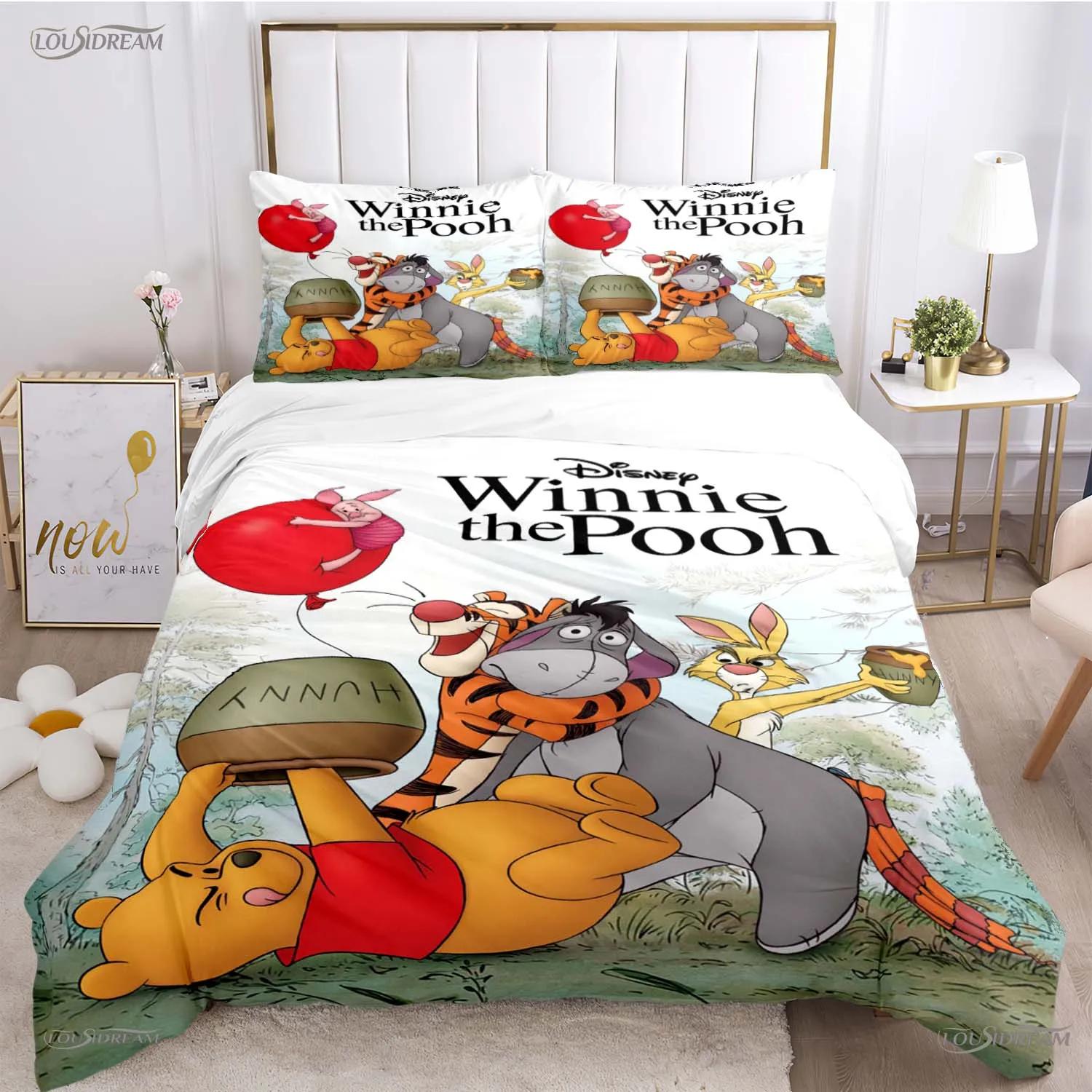 

Winnie The Pooh All Season Duvet Cover Comforter Bedding Sets Soft Quilt Cover And Pillowcases Single/Double/Queen/King 150*200cm 3pcs