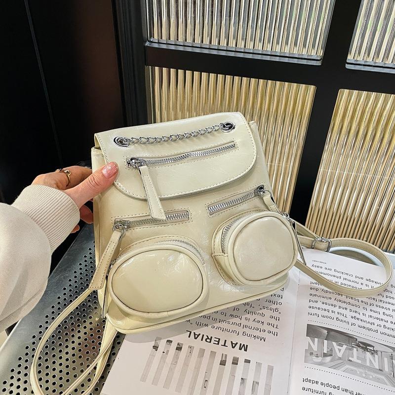 

Сегодняшний популярный нишевый женский рюкзак новый универсальный мини-рюкзак модный дорожный маленький школьный рюкзак бежевый