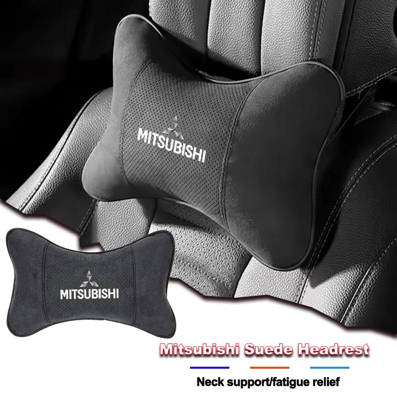 Car Suede Headrest Breathable Memory Foam Neck Pillow For Mitsubishi Colt I200 Space Delica Triton Ralliart Star Mirage Montero