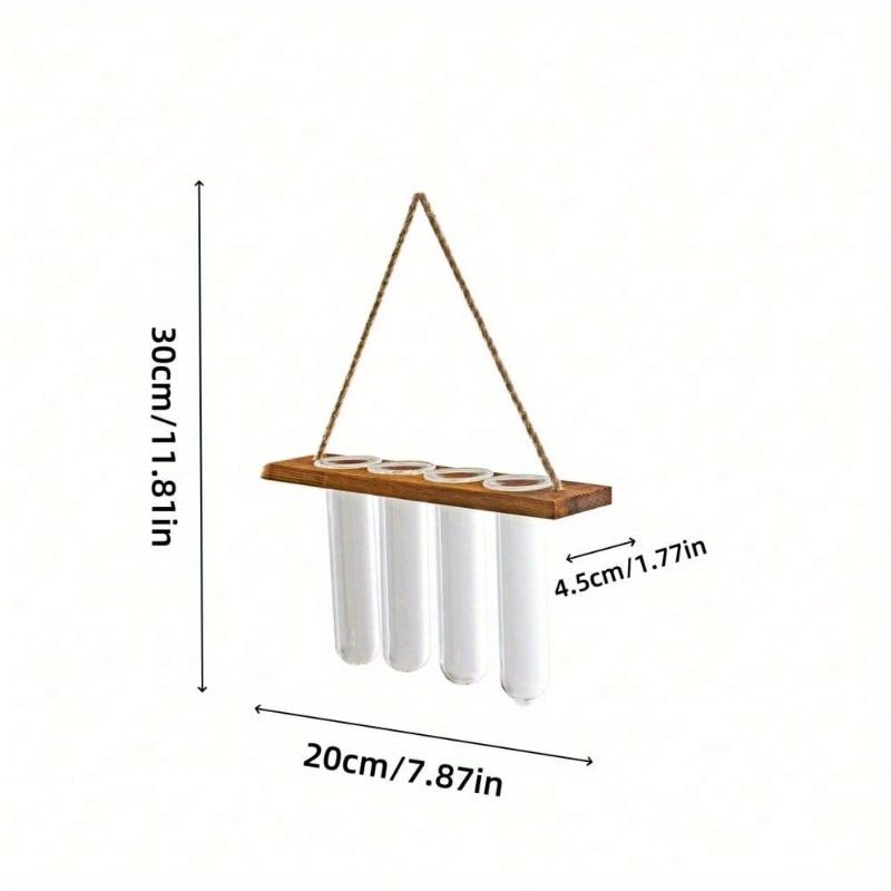 1pc Plant Propagation Tubes, 1/2/3 Tiered Wall Hanging Plant Terrarium with Wooden Stand Mini Test Tube Flower Vase Glass Planter for Hydroponic