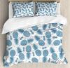 Funny Pattern Pineapple Bedding Set Decor Quilted 3 Piece Cover Set With 2 Pillow Shams, Twin Full Queen King Size Room Decor