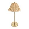 Table Lamp Boho Style Eye Caring Rattan Woven USB Powered Bedside Lamp for Bedroom Reading