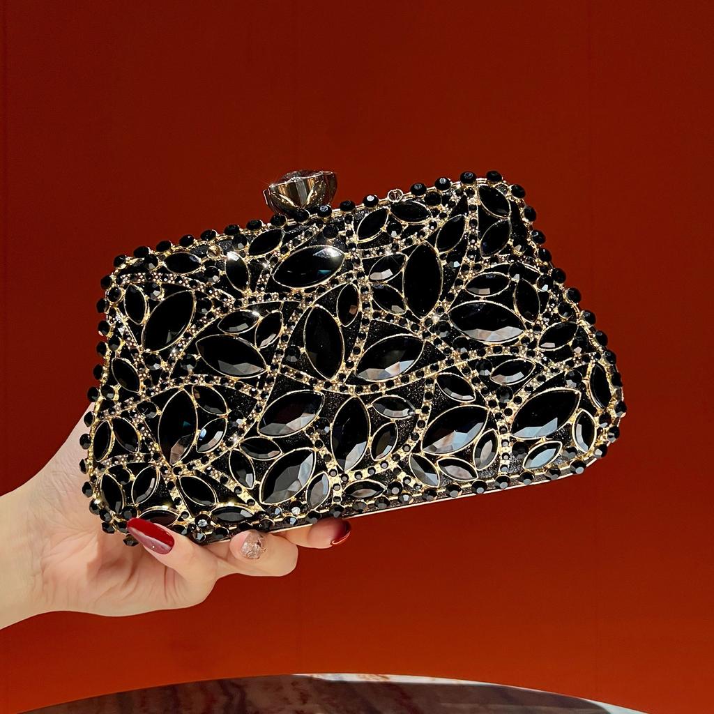Bolso de Mano con Cuentas Estilo Lujo, Bolso Pequeño de Moda, Bolso de Mano para Mujer con Cuentas, Grabado de Diamantes, Bolso de Noche Sofisticado
