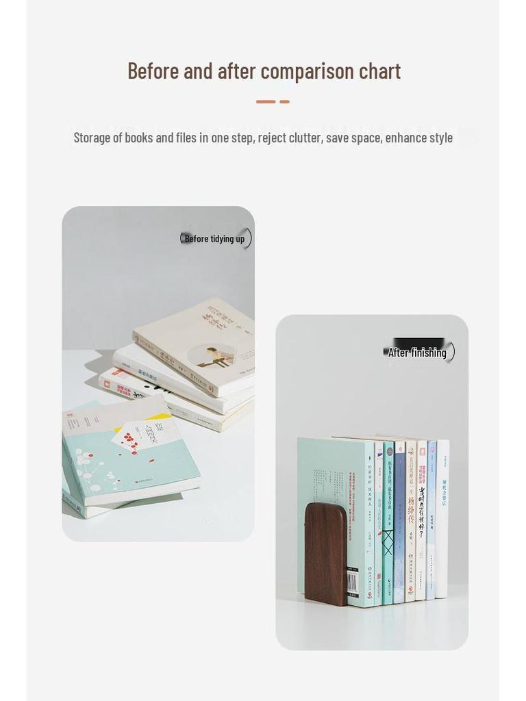 Massive Buchstützen aus Schwarznuss - Kreative, einfache & bewegliche Schreibtischornamente zur Aufbewahrung im Büro