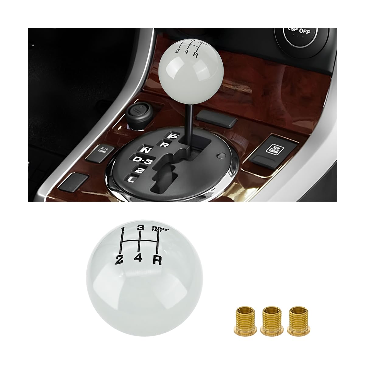 BESULEN Car Gear Shifter Head Luminous Gear Shift Knob Resin 5 Speed Shifter Knob 0.7*0.7*0.7in