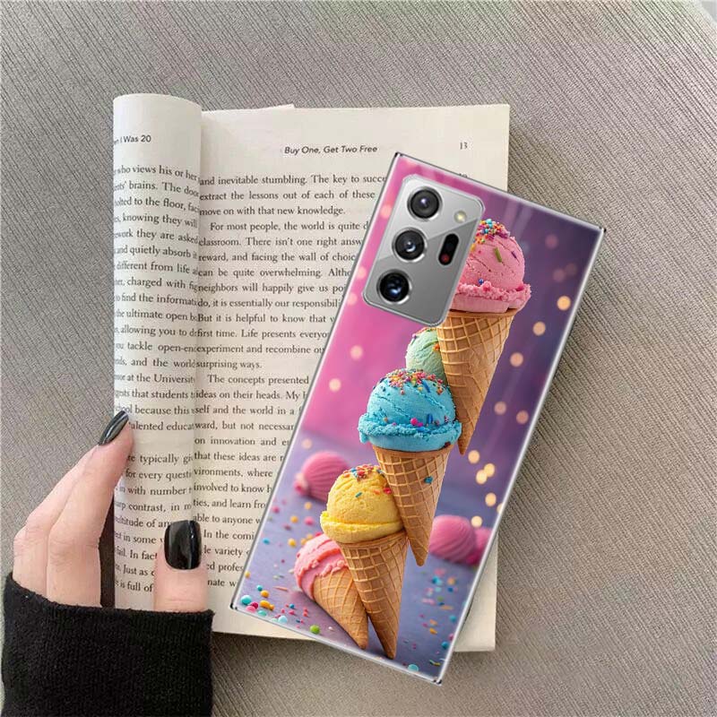Colorful Ice Cream and Popsicles Phone Case For Samsung Galaxy S25 Edge S24 S23 FE S22 S26 Ultra S21 S20 S10 Plus Capa Soft