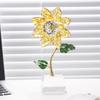 Crystal Sunflower Statue Glass Crystal Flower Model Sculpture Nordic Home Decoration Desktop Bookshelf Ornament Wedding Gift