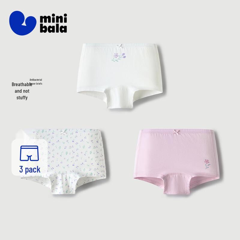 Mini Balabala Girls' Cotton Underwear 3-Pack