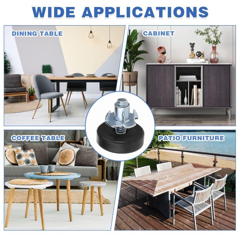 12/24Pcs 1/4" Furniture Leveling Feet Simple Table Chair Leg Levelers Feet Deak