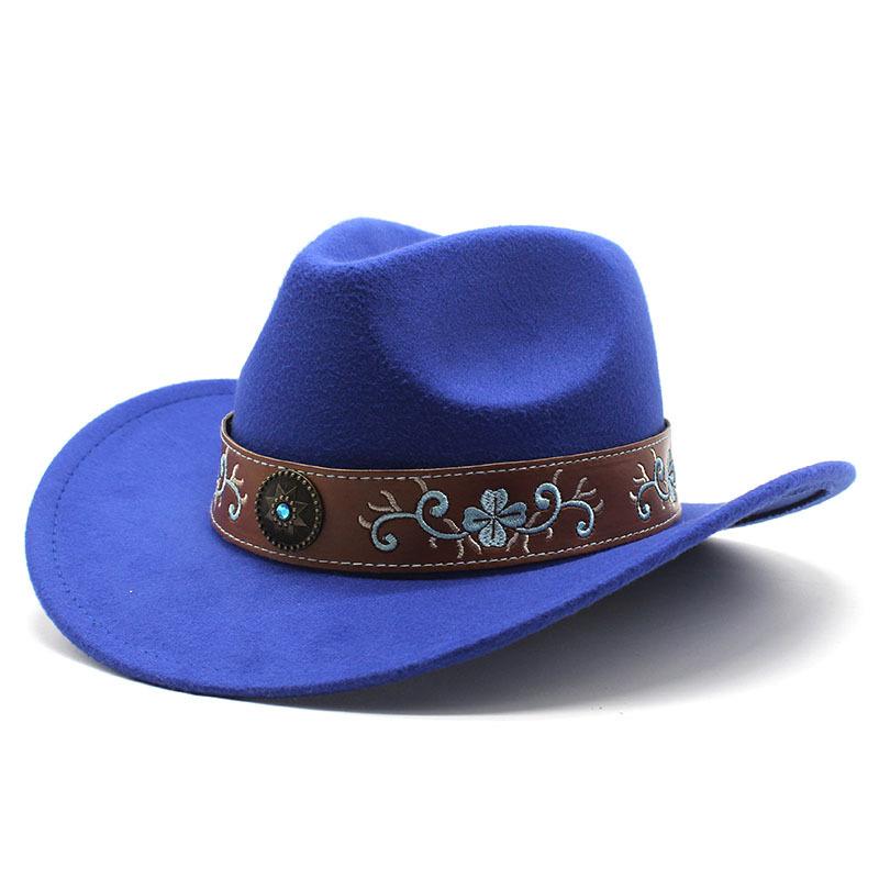 JYL TS DIY  Felt Hat Unisex Ethnic Western  Cowboy Jazz Hat