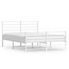 VidaXL Cadre de lit métal avec tête de lit-pied de lit blanc 160x200cm 352389