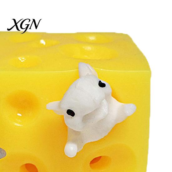 Sensory Fingertip Toy Cheese Squeeze Cube Block, Fidget Toys Stress Ball for Relief Adults & Teens
