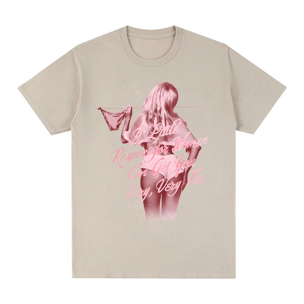 Sabrina Carpenter A Little Respect for Women T-SHIRT 2025NEW Album Summer 100%Cotton High Quality Tshirt Singer's Same Style