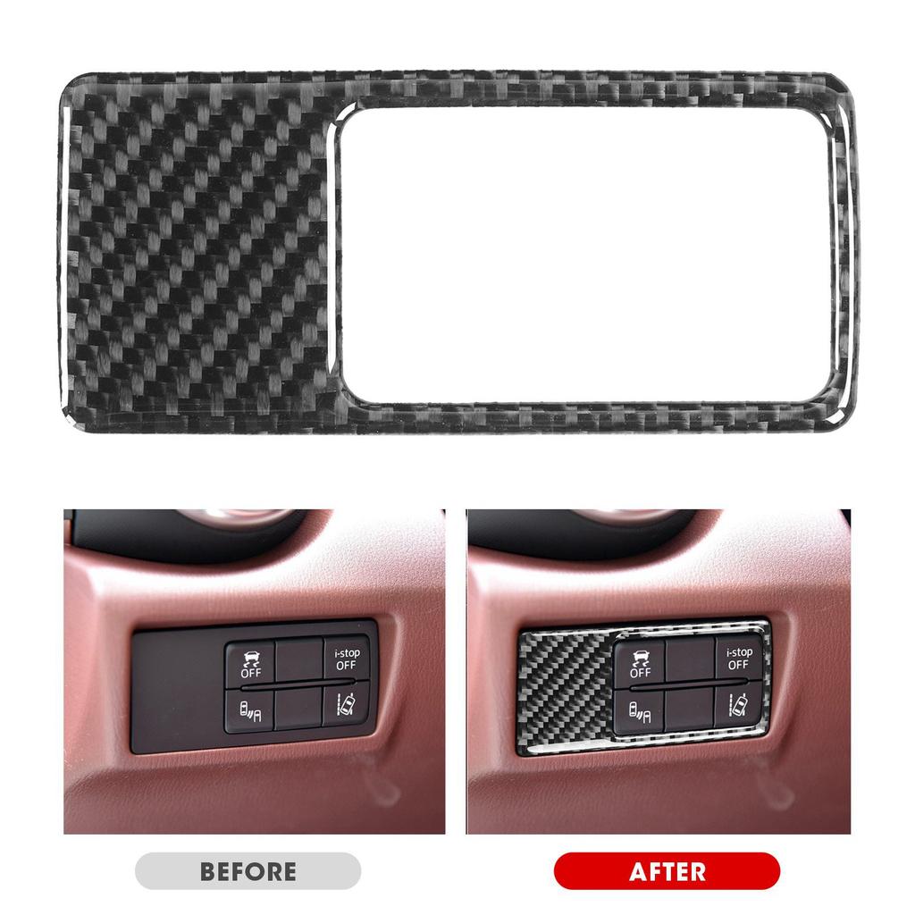 Parking Switch Panel Frame Cover Carbon Fiber Sticker Fit for Mazda MX?5Roadster ND 16?20