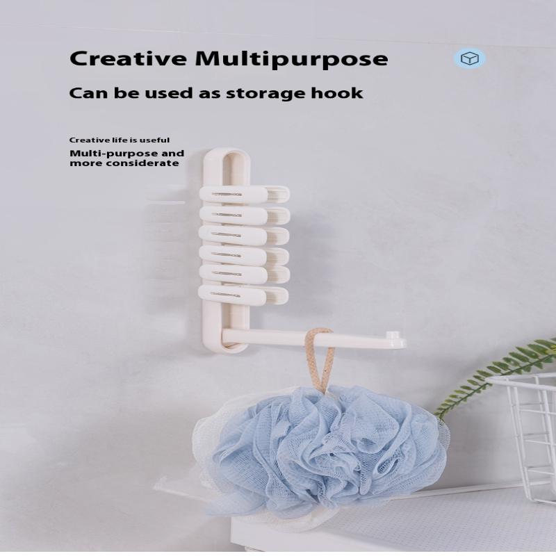 Folding Hanger Storage Rack No Punching Wall Hanging Home Balcony Dormitory Wardrobe Drying Rack Clothespin Collector