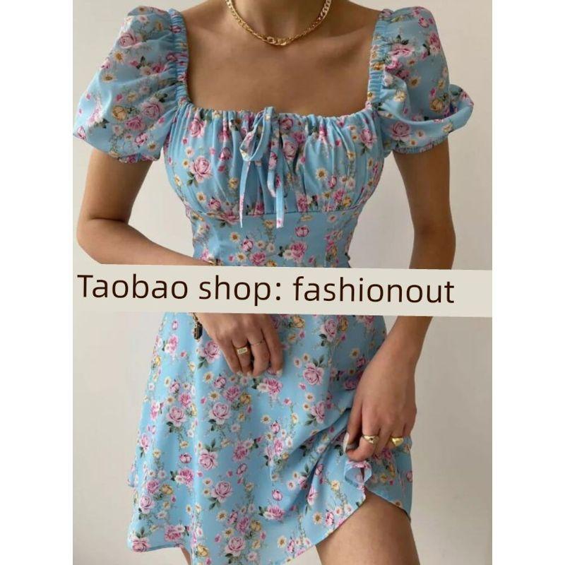 

2025 Цветочная Короткая Юбка Пояс Платье Приталенное Платье-Топ-Труба Picture Color S