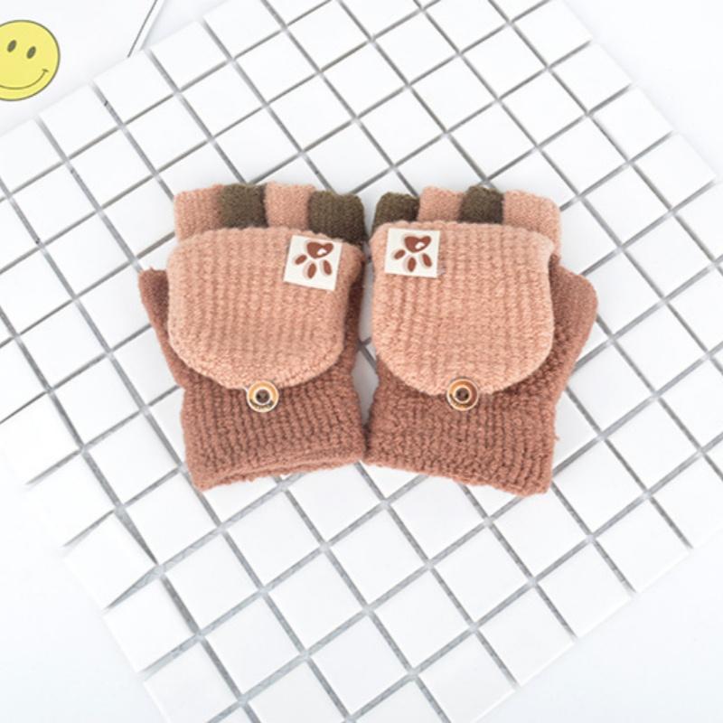 

Модные универсальные многоцветные детские повседневные теплые перчатки, детские простые перчатки без пальцев, ветрозащитные перчатки для жизни